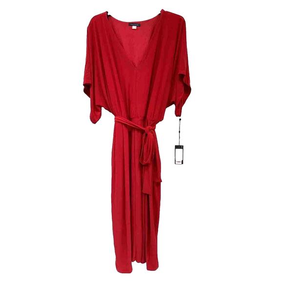 NWT Sz 22 Plus Size Tommy Hilfiger Womens Midi Formal Fit & Flare Dress. Red. - Picture 1 of 4
